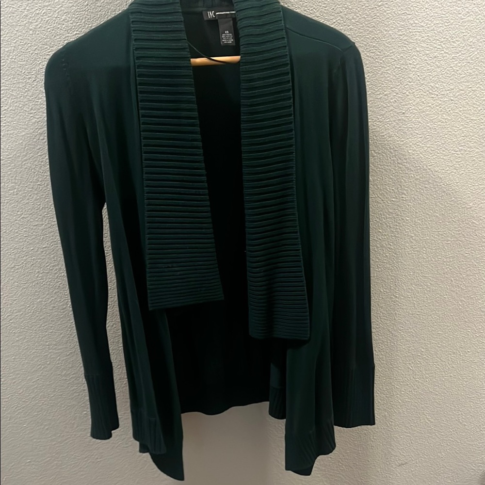 INC International Concepts Green Waterfall Cardigan Sweater